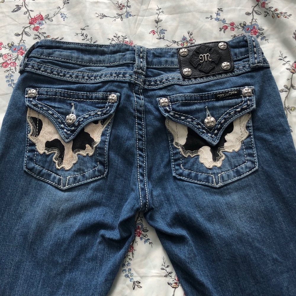 Cute, cowhide Miss me Jeans